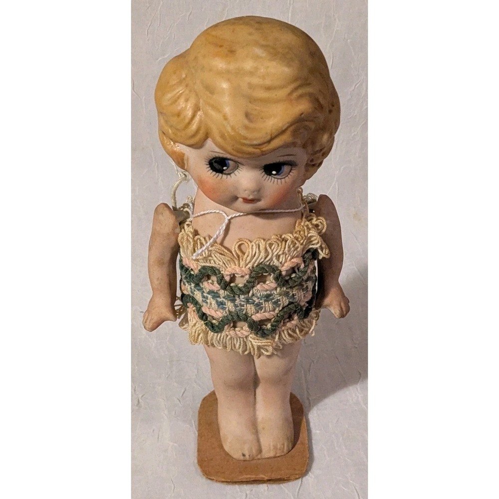 Bisque Kewpie Style Doll Google Side Eyes Flapper Japan Articulated Arms 8" Vtg - Picture 16 of 16